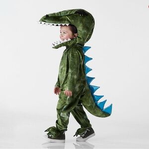 Pottery Barn Kids  3t Green Dinosaur Costume with Headpiece